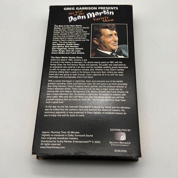The Best of The Dean Martin Variety Show VHS 2003- Special Edition - Picture 2 of 3